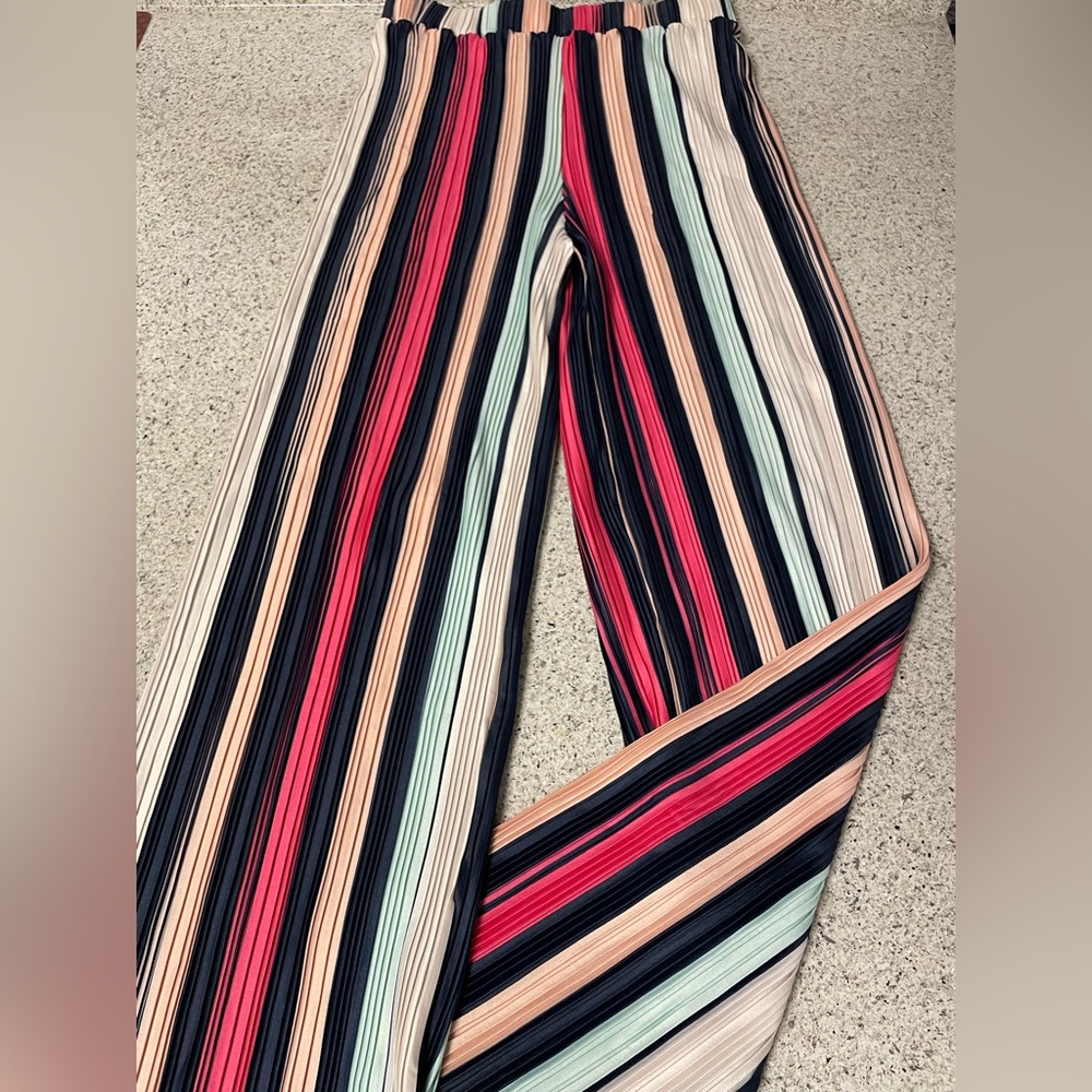 Milk & Honey Women’s Long Multicolor Striped Dress Pants -Sz L